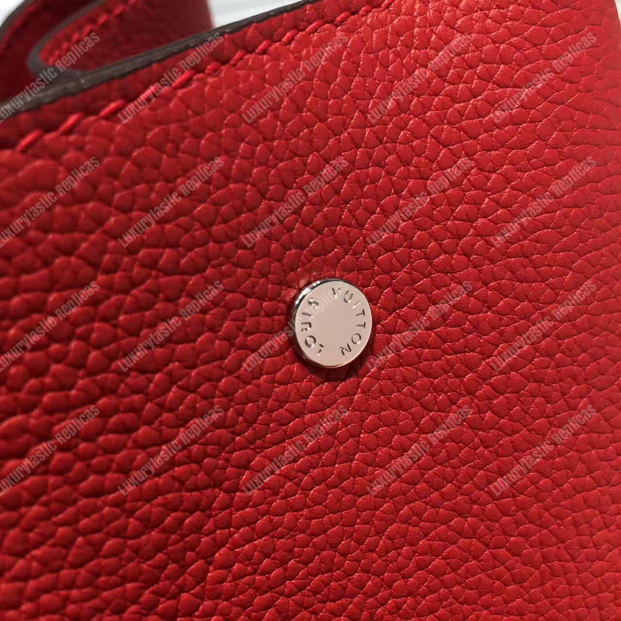 LV Lockme Bucket Red Braided