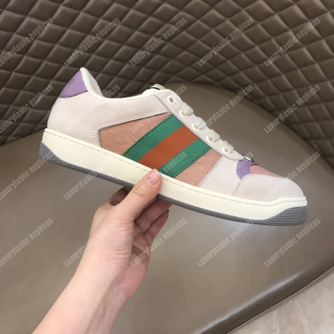G*u*i women’s screener leather sneaker lilac