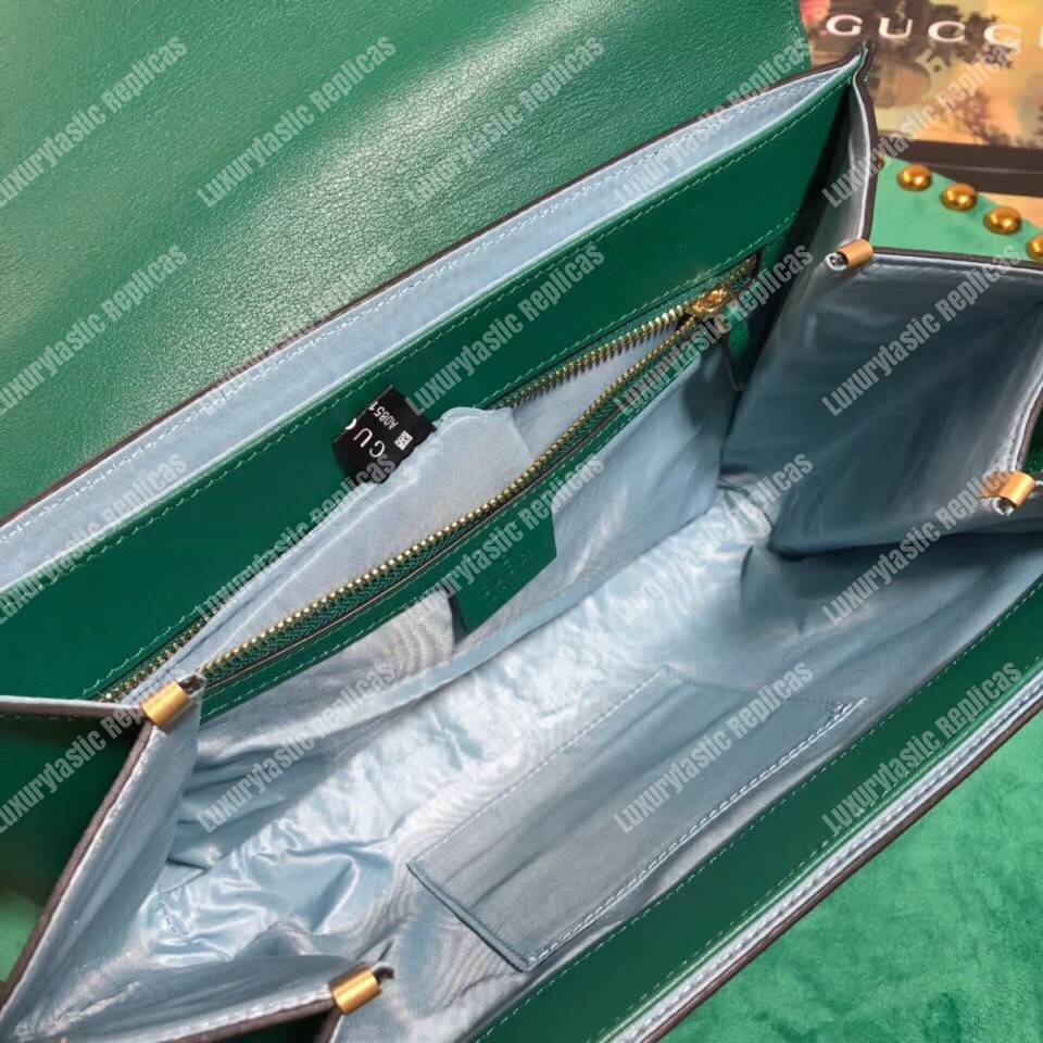 G*u*i medium leather shoulder bag green