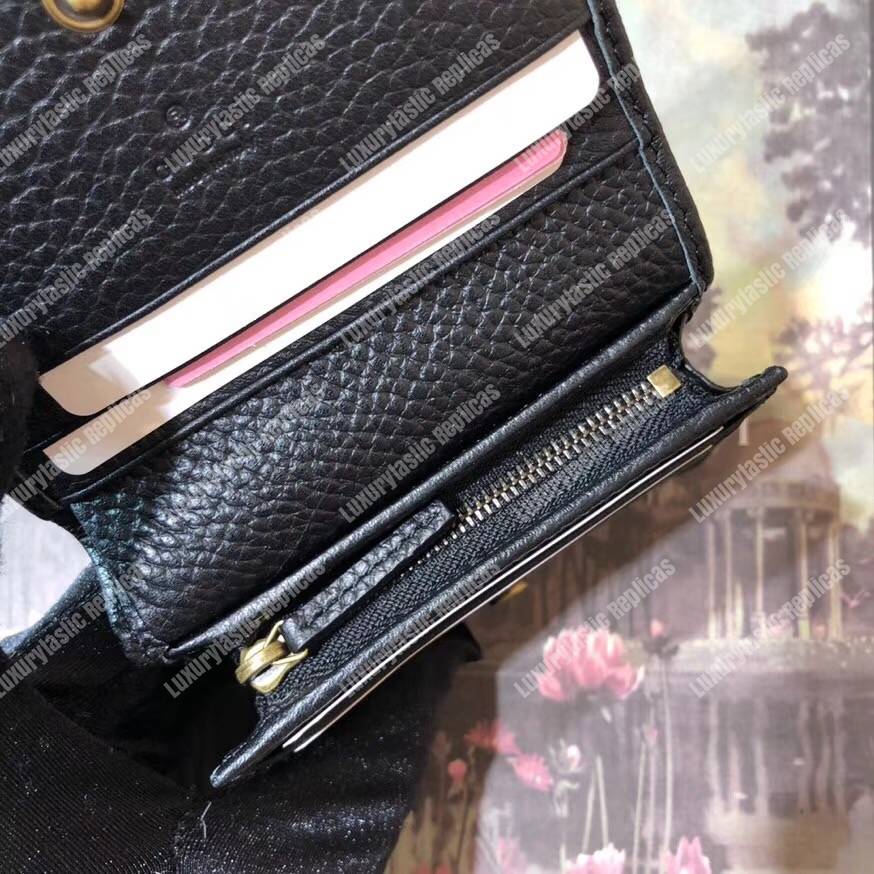 G*u*i garden leather wallet black with bat
