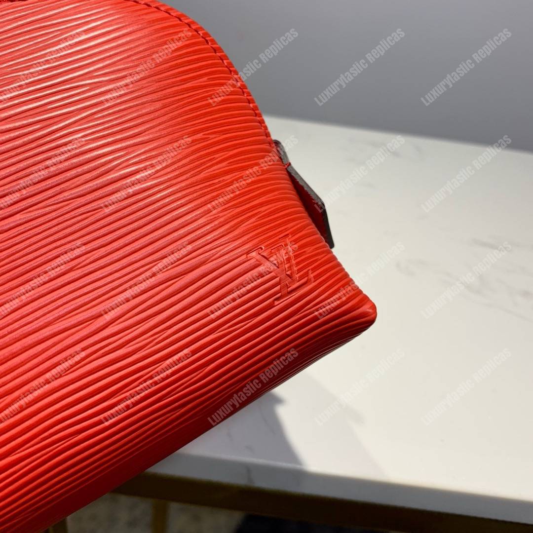 LV Cosmetic Pouch PM Epi Leather Coquelicot