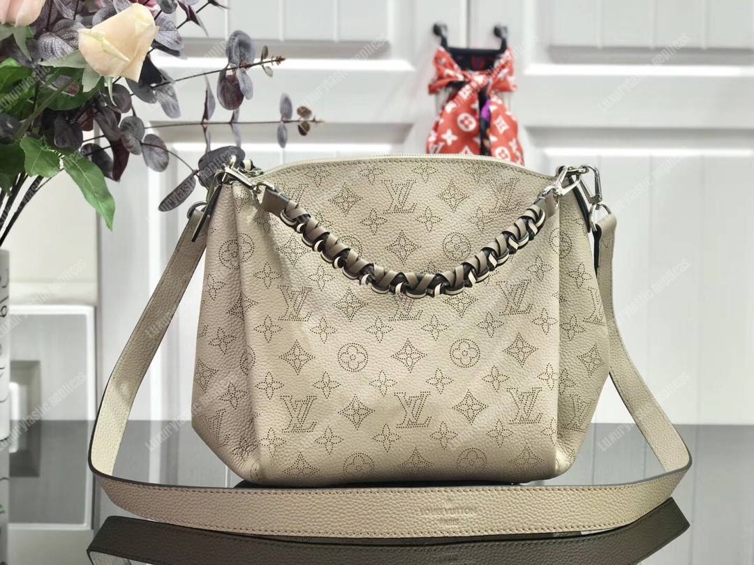 LV Babylone Chain BB Mahina Galet Gray Braided Handle
