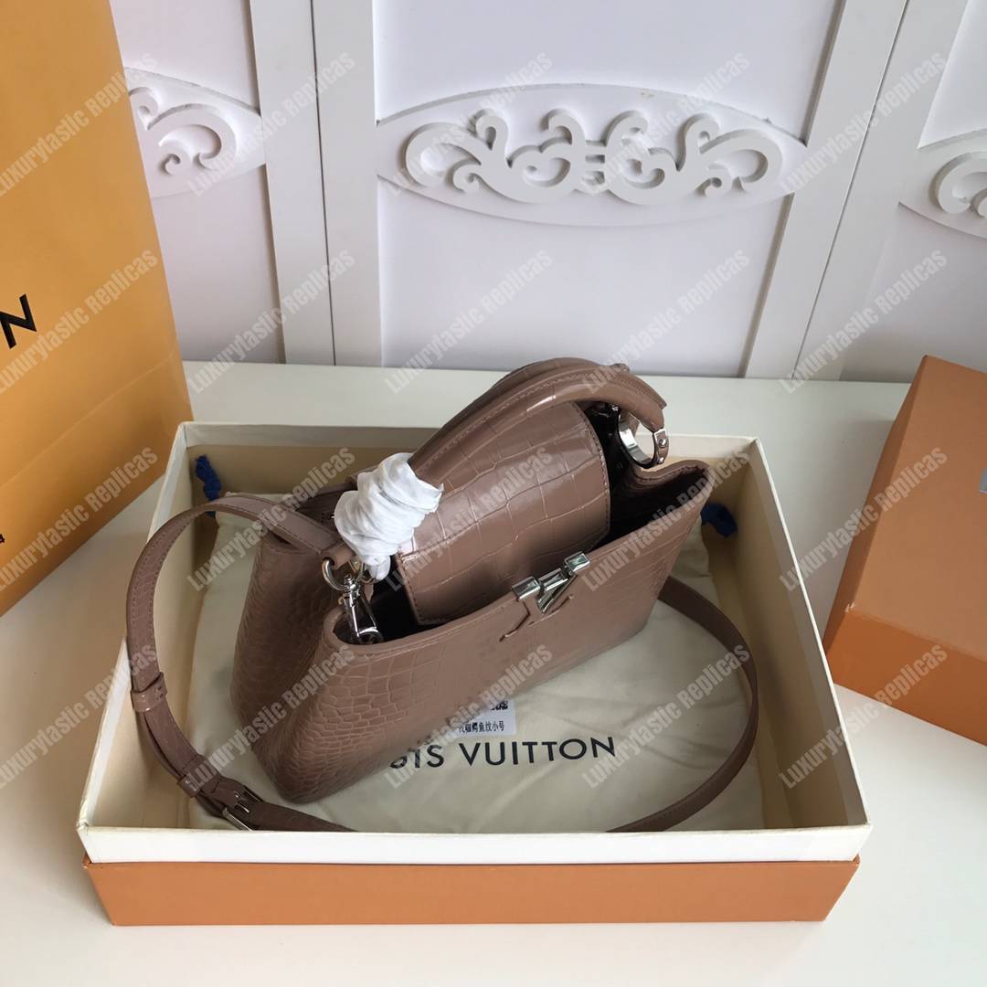 LV Capuccines BB Crocodilien Mat Taupe
