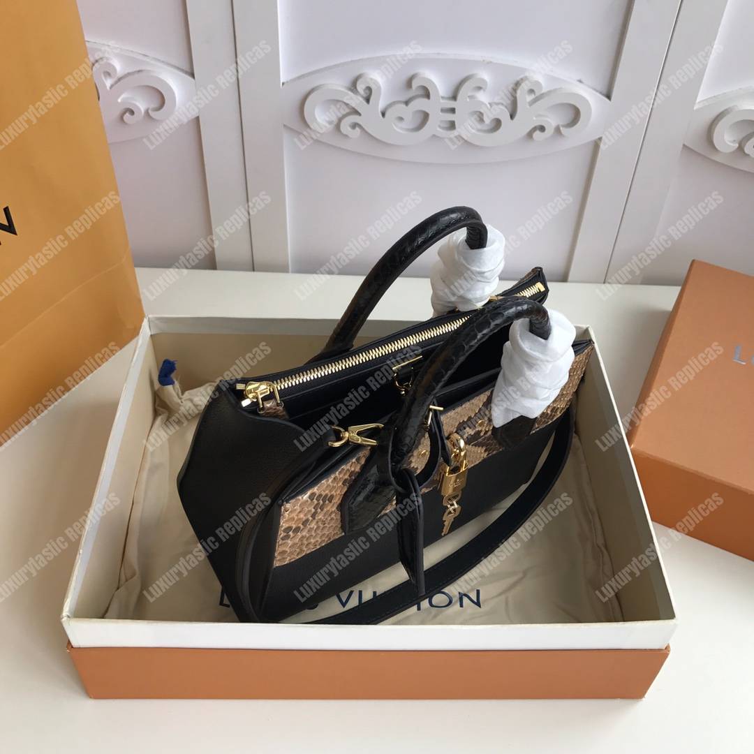 LV City Steamer PM Python Roccia Black