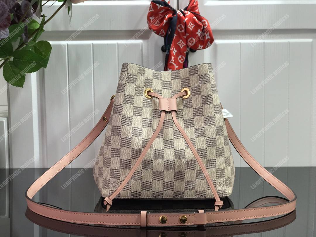 LV Noé BB Damier Azur Canvas Eau de Rose