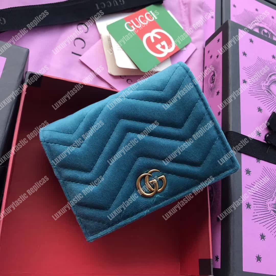 G*u*i gg marmont card case velvet aquamarine