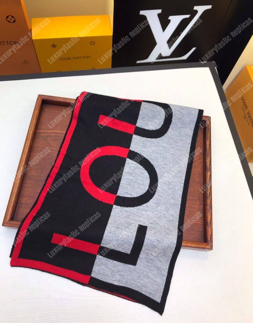 LV Horizon Scarf Rouge Bleu