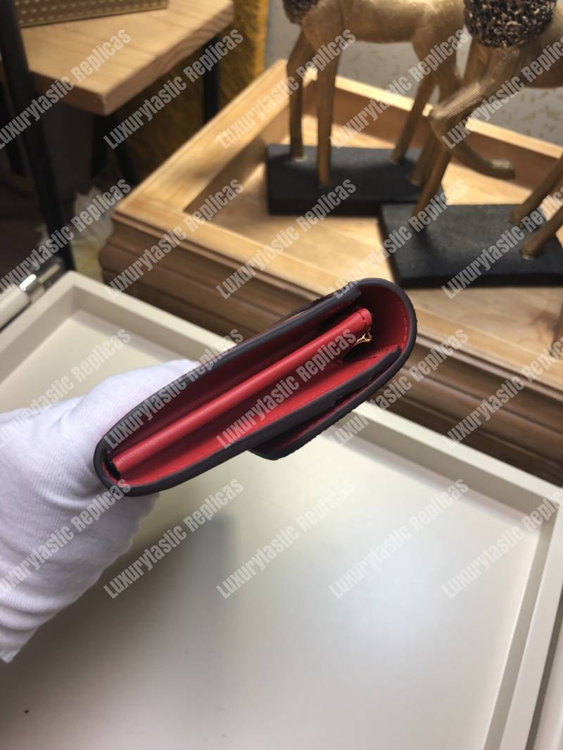 LV Cherrywood Wallet Patent Leather Red