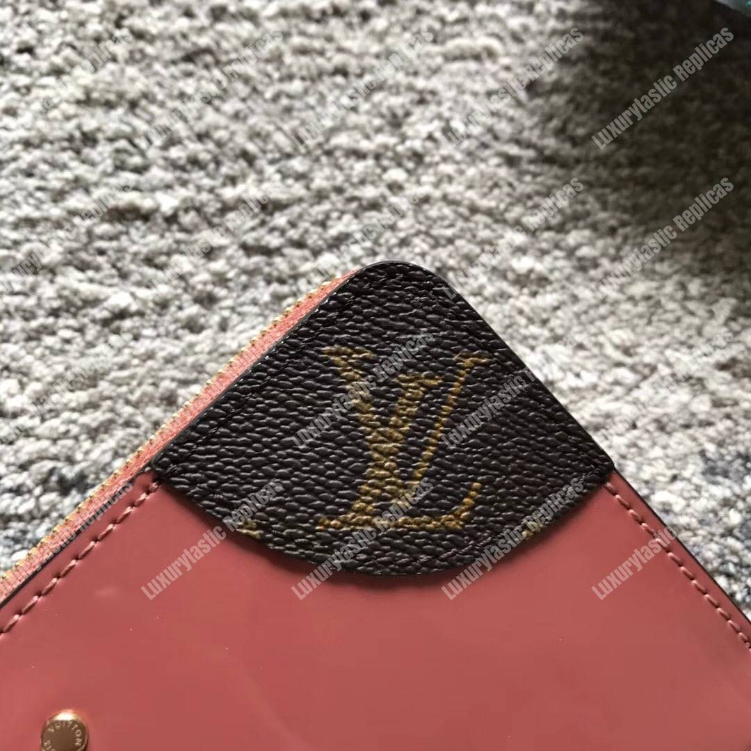 LV Zippy Wallet Patent Leather Vieux Rose