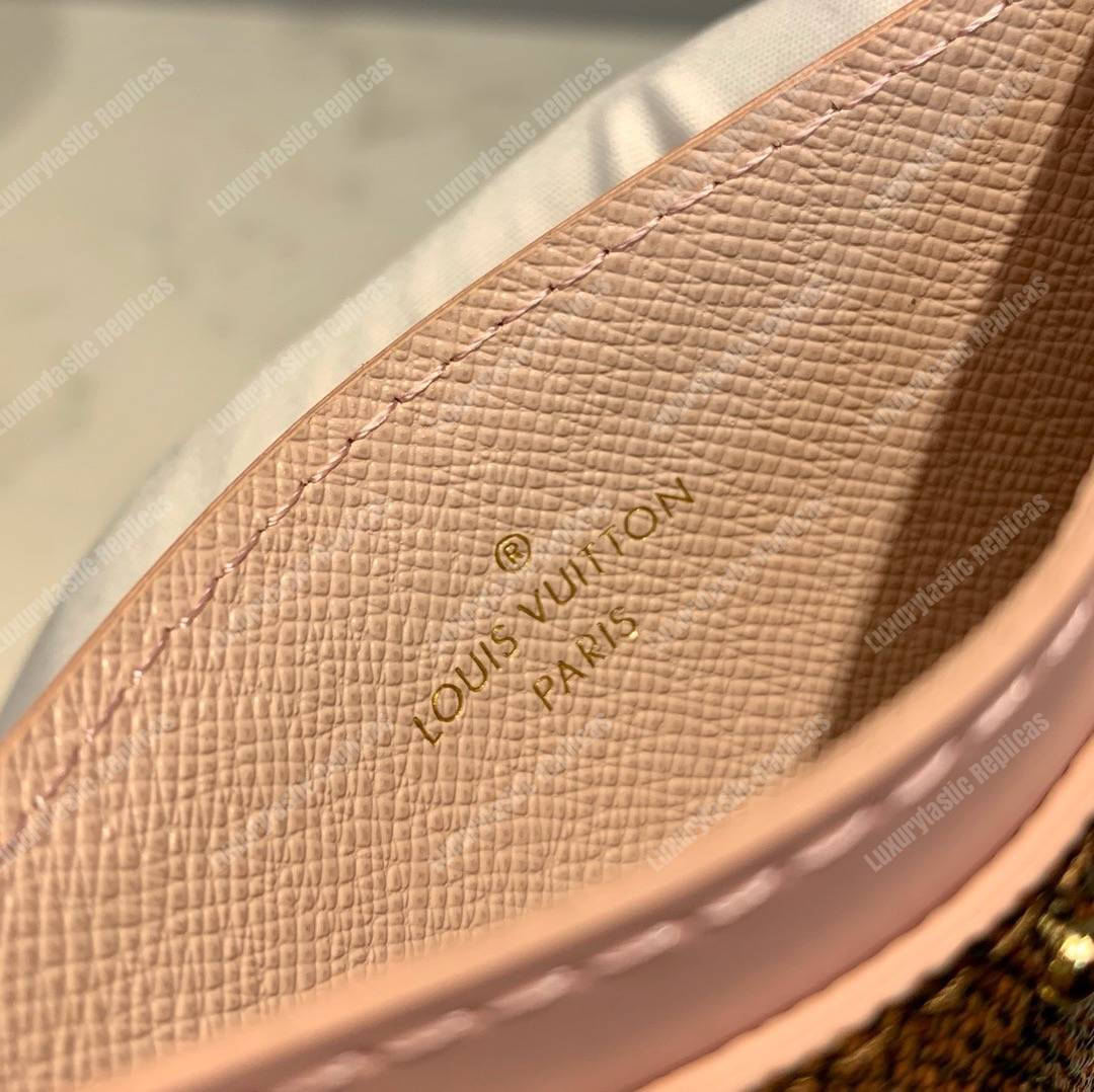 LV Card Holder Damier Ebene Rose Ballerine Pink