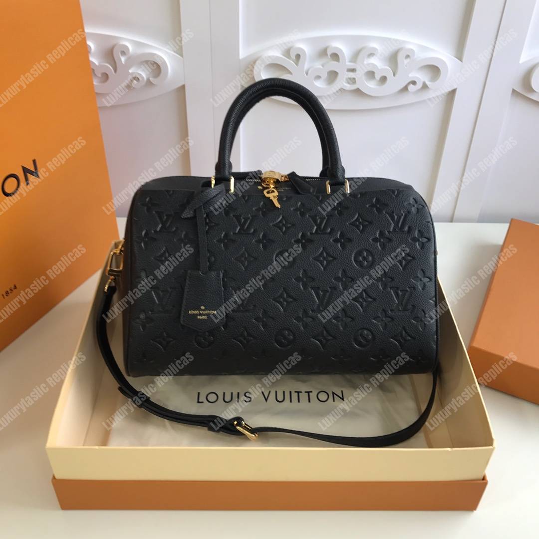 LV Speedy Bandouliere 30 Monogram Empreinte Leather Noir