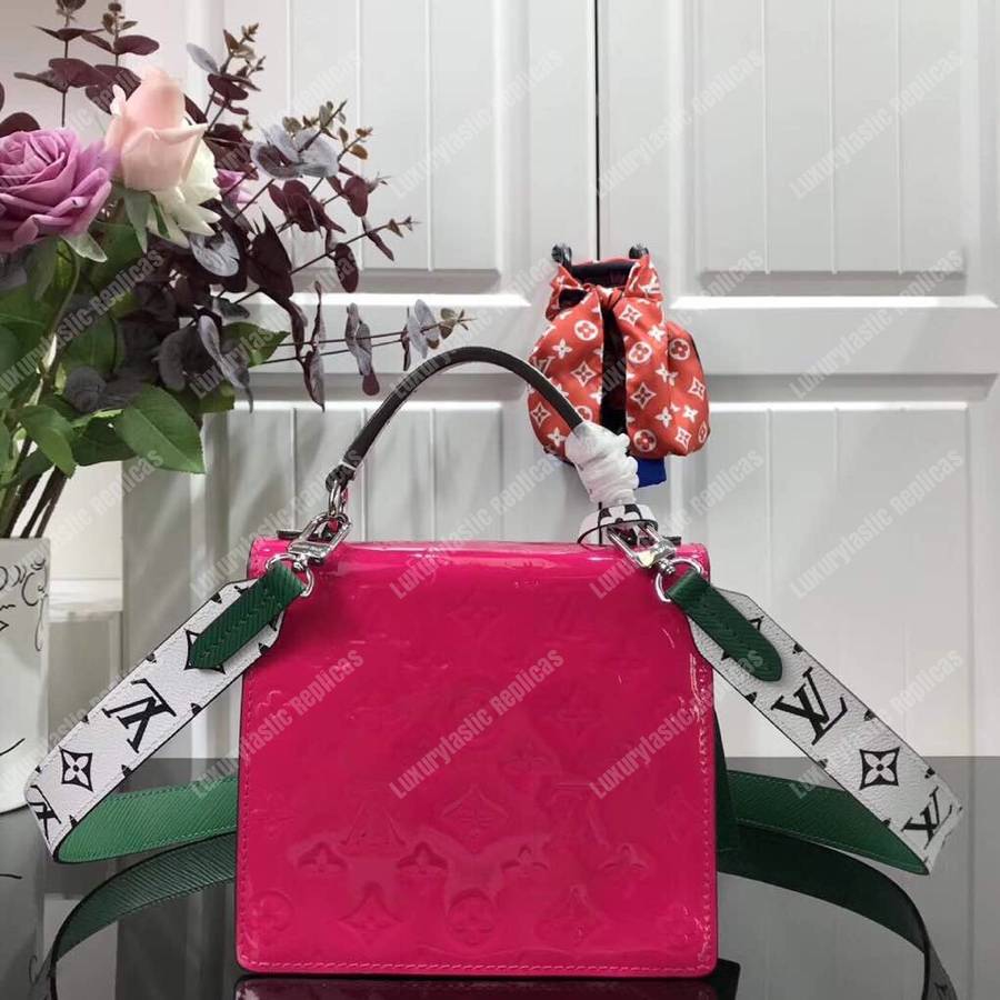 LV Spring Street Monogram Vernis Rose Pop
