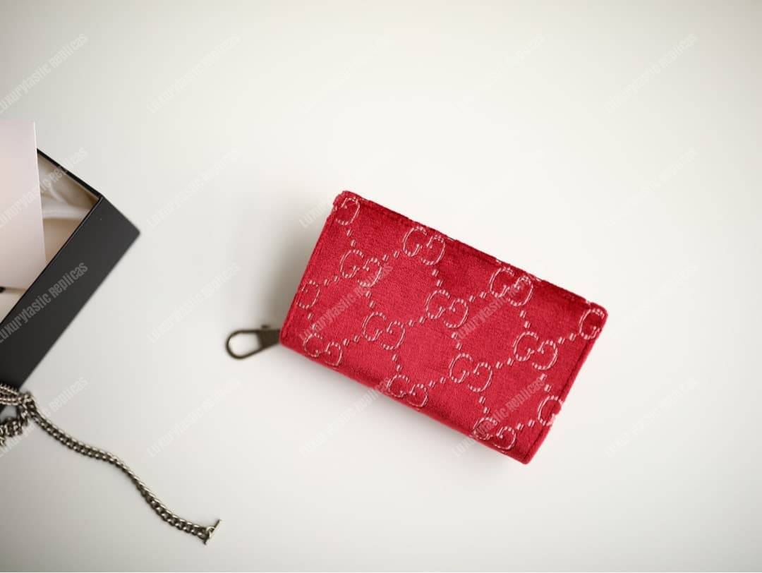 G*u*i dionysus gg velvet super mini bag red