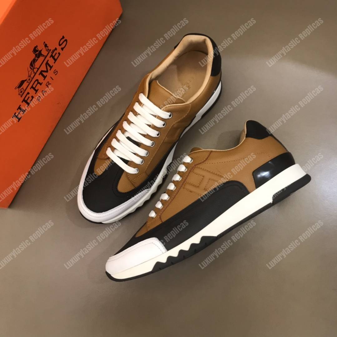 H**mes trail sneaker brown/navy blue