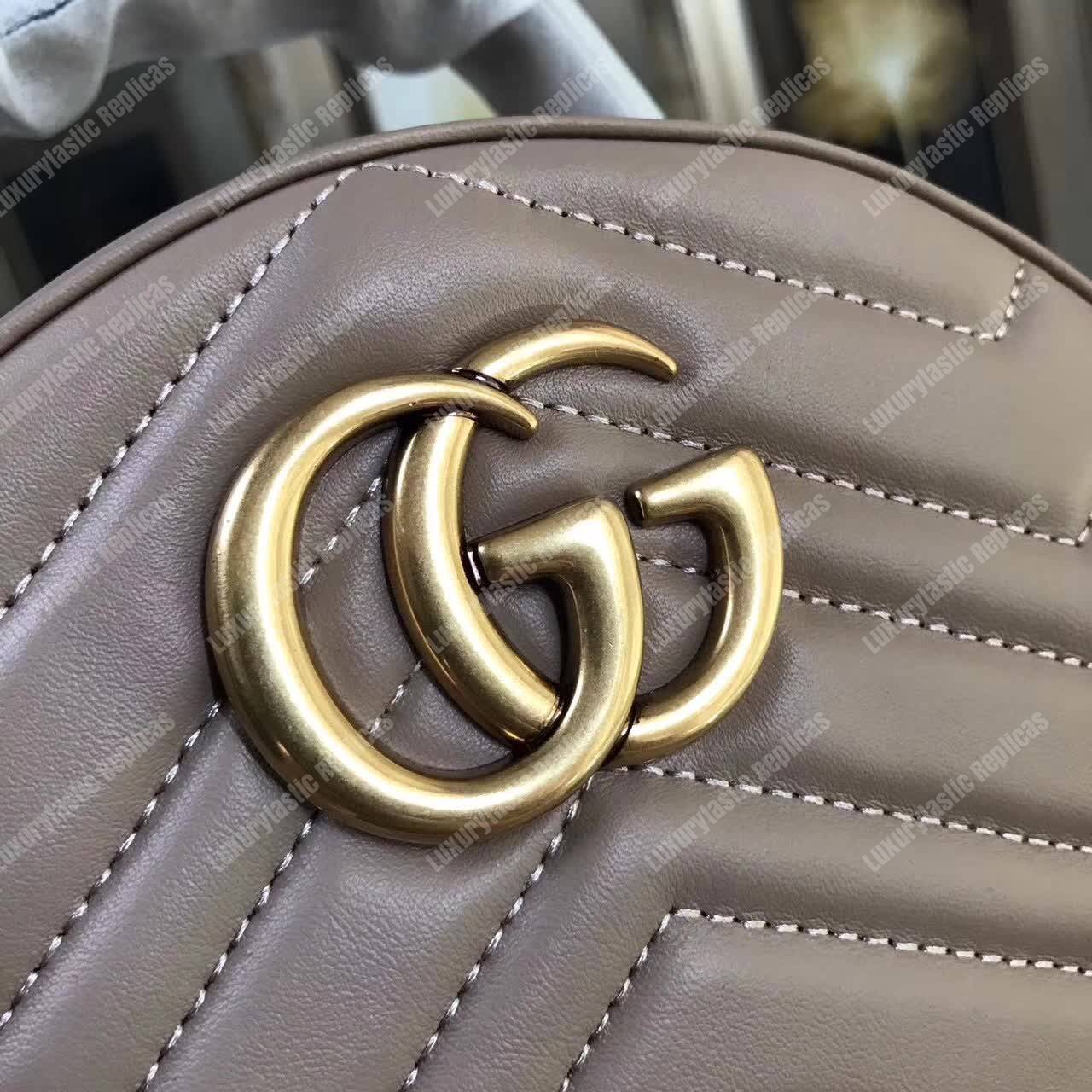 G*u*i gg marmont quilted leather backpack dusty pink