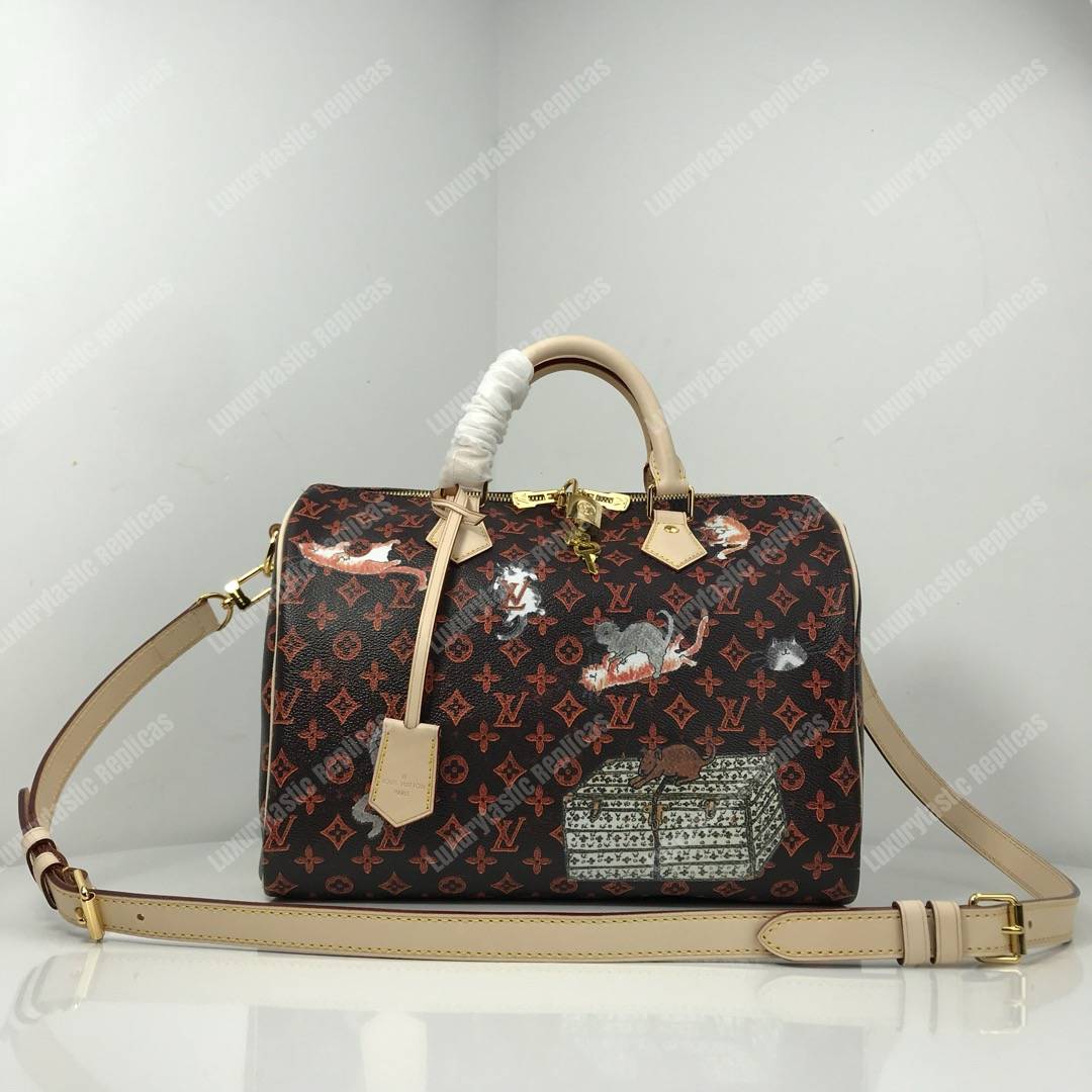 LV Speedy Bandouliere 30 Catogram Brown/Orange