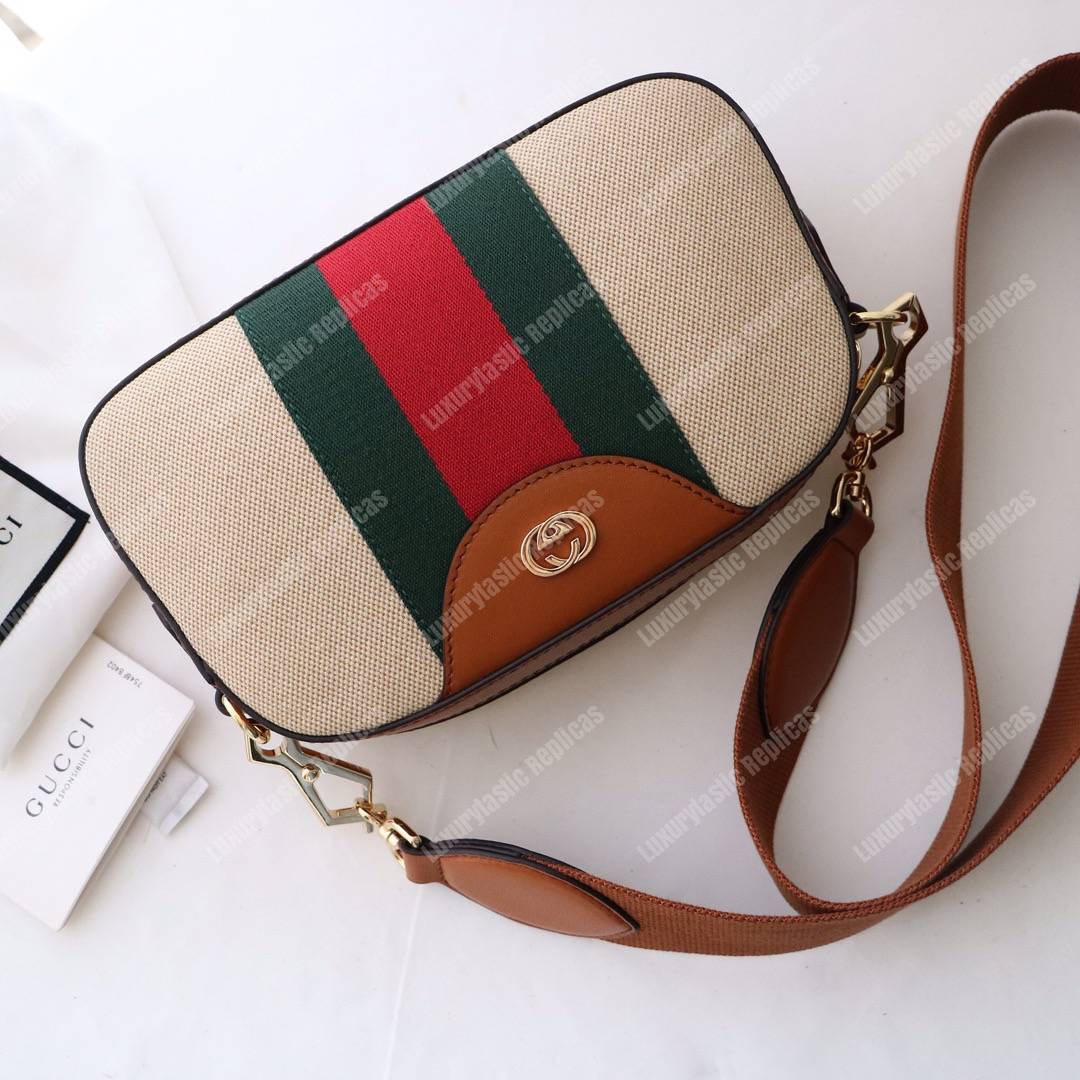 G*u*i vintage canvas shoulder bag