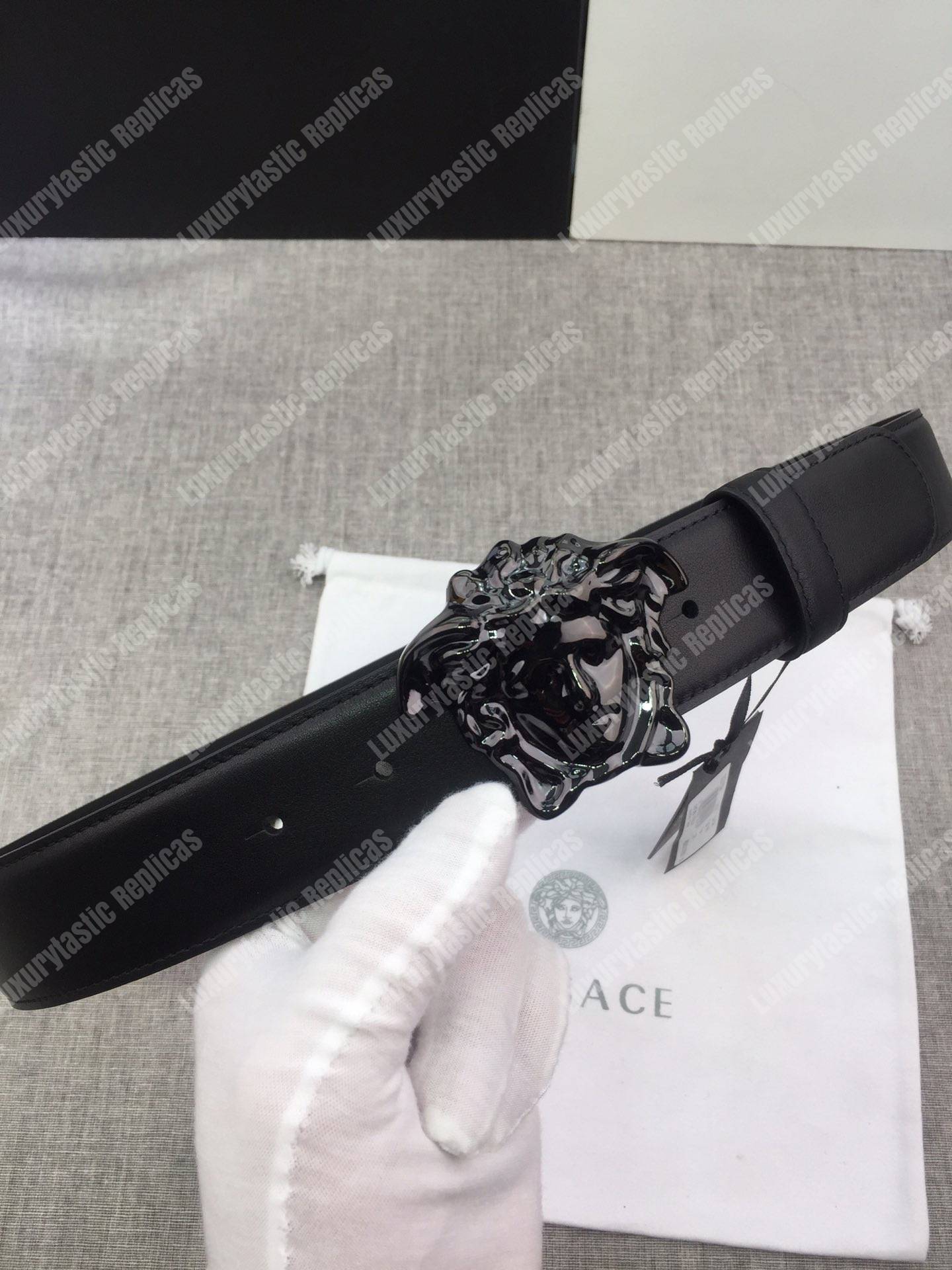 Versace Palazzo Belt with Black Medusa Buckle