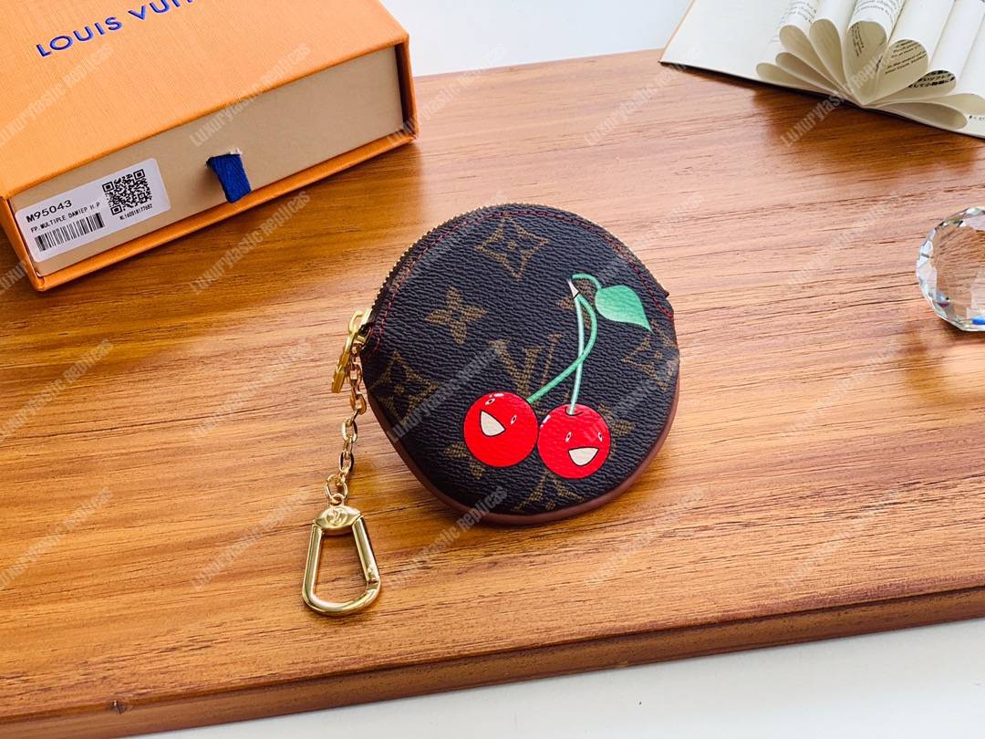 LV Round Coin Purse Monogram Cherry