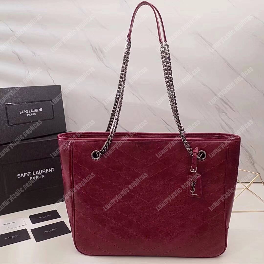 Saint Laurent Large Niki Shopping Bag Dark Red