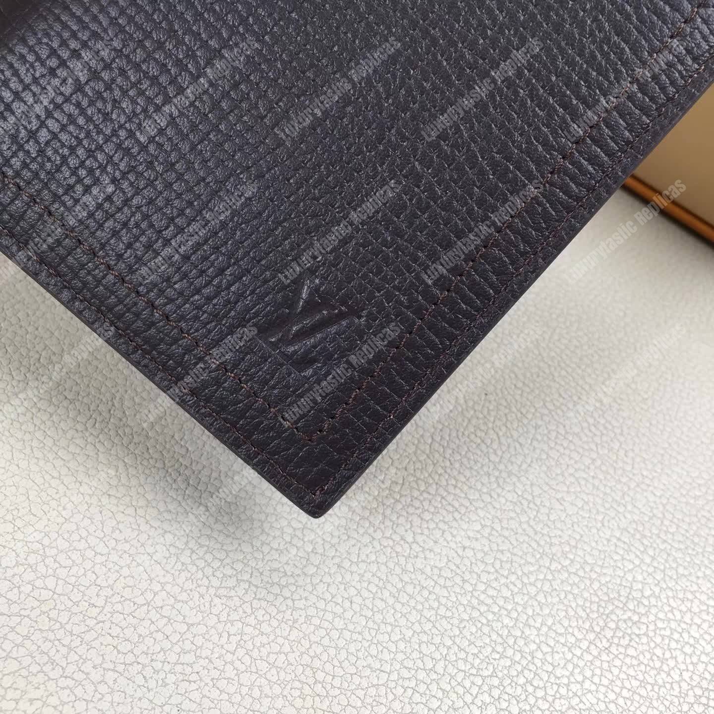 LV Long Coin Wallet Utah Leather Marron