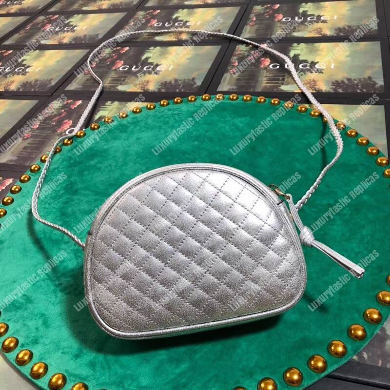 G*u*i laminated leather mini bag silver
