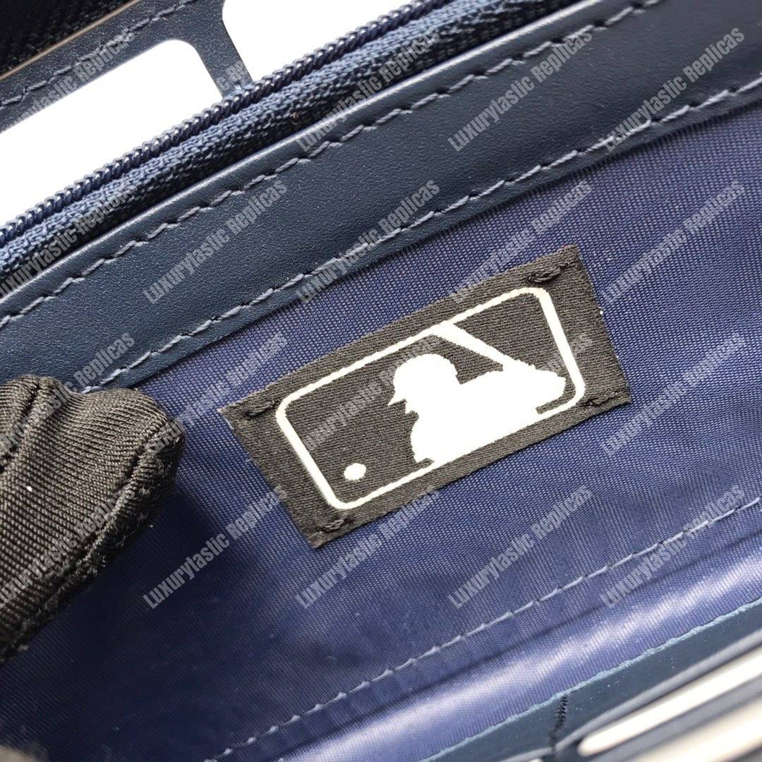 G*u*i blue zip around wallet with ny yankees™ patch
