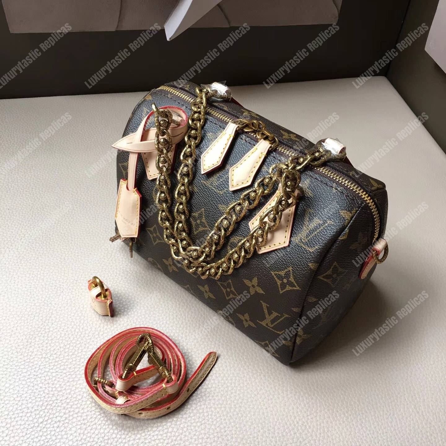 LV Speedy 20 Chain Tote Bag Monogram Canvas