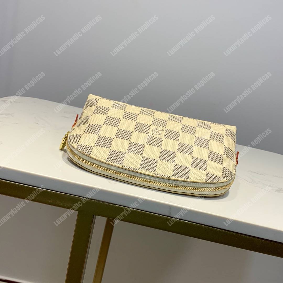 LV Cosmetic Pouch PM Damier Azur Canvas