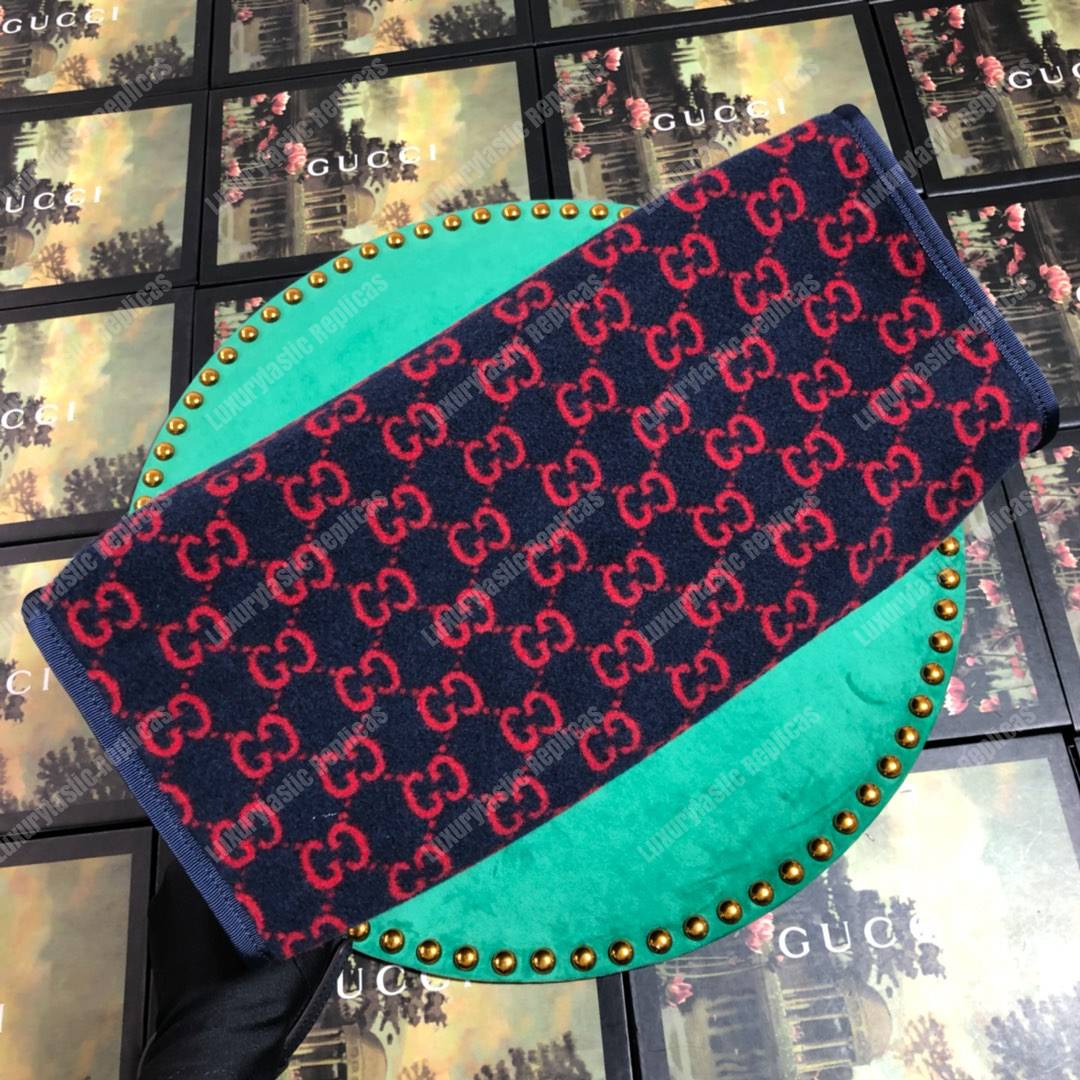 G*u*i gg wool tote blue/red