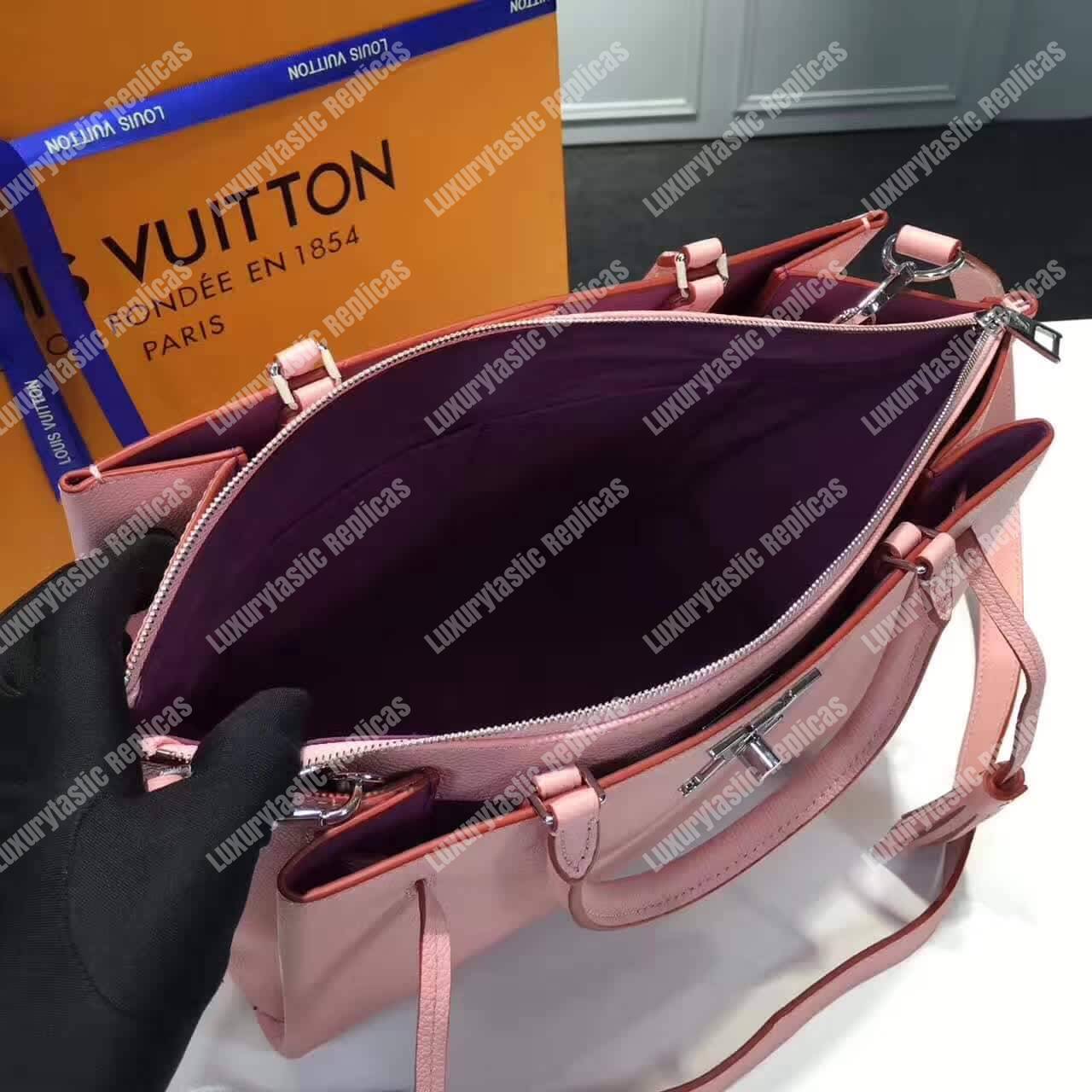 LV Lockmeto Handbag Luxury Leather Rose Poudre