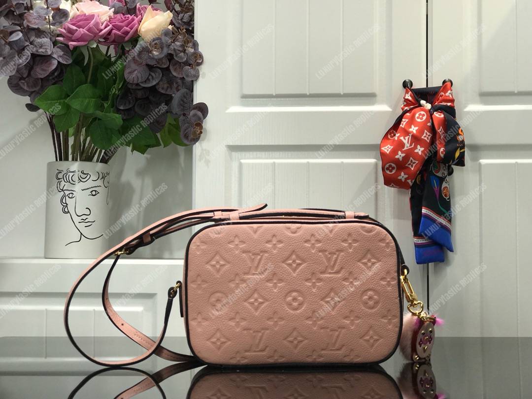LV Saintonge Monogram Empreinte Leather Rose Ballerine