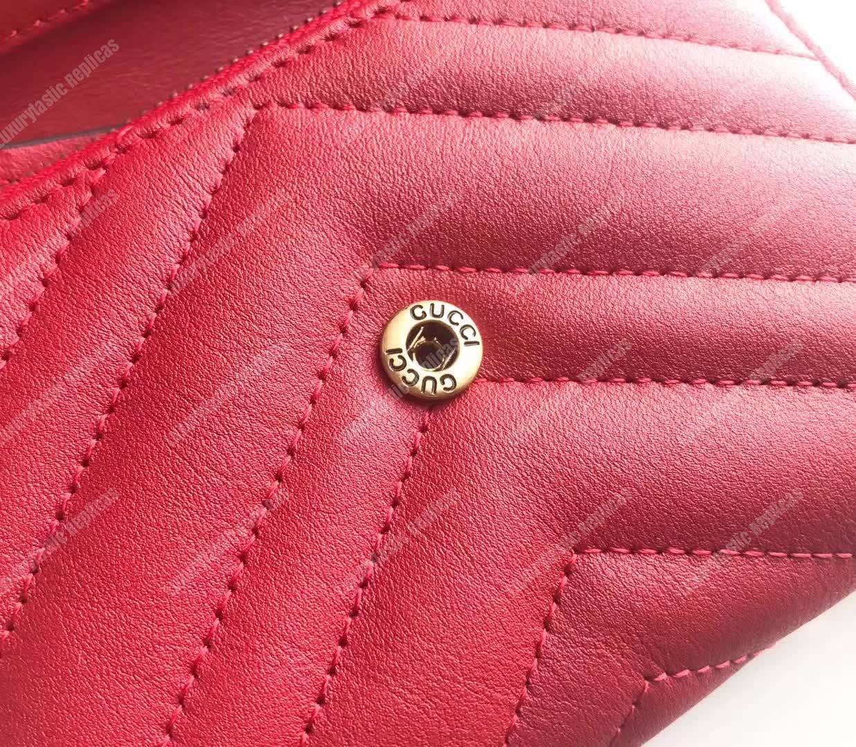 G*u*i gg marmont matelassé wallet hibiscus red
