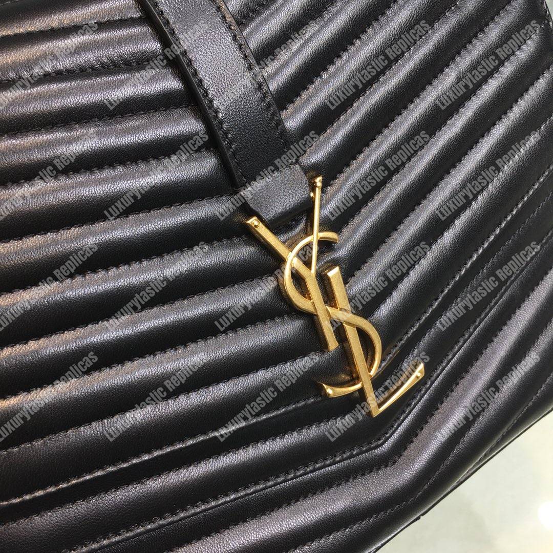 Saint Laurent Sulpice Medium In Matelassé Leather Black