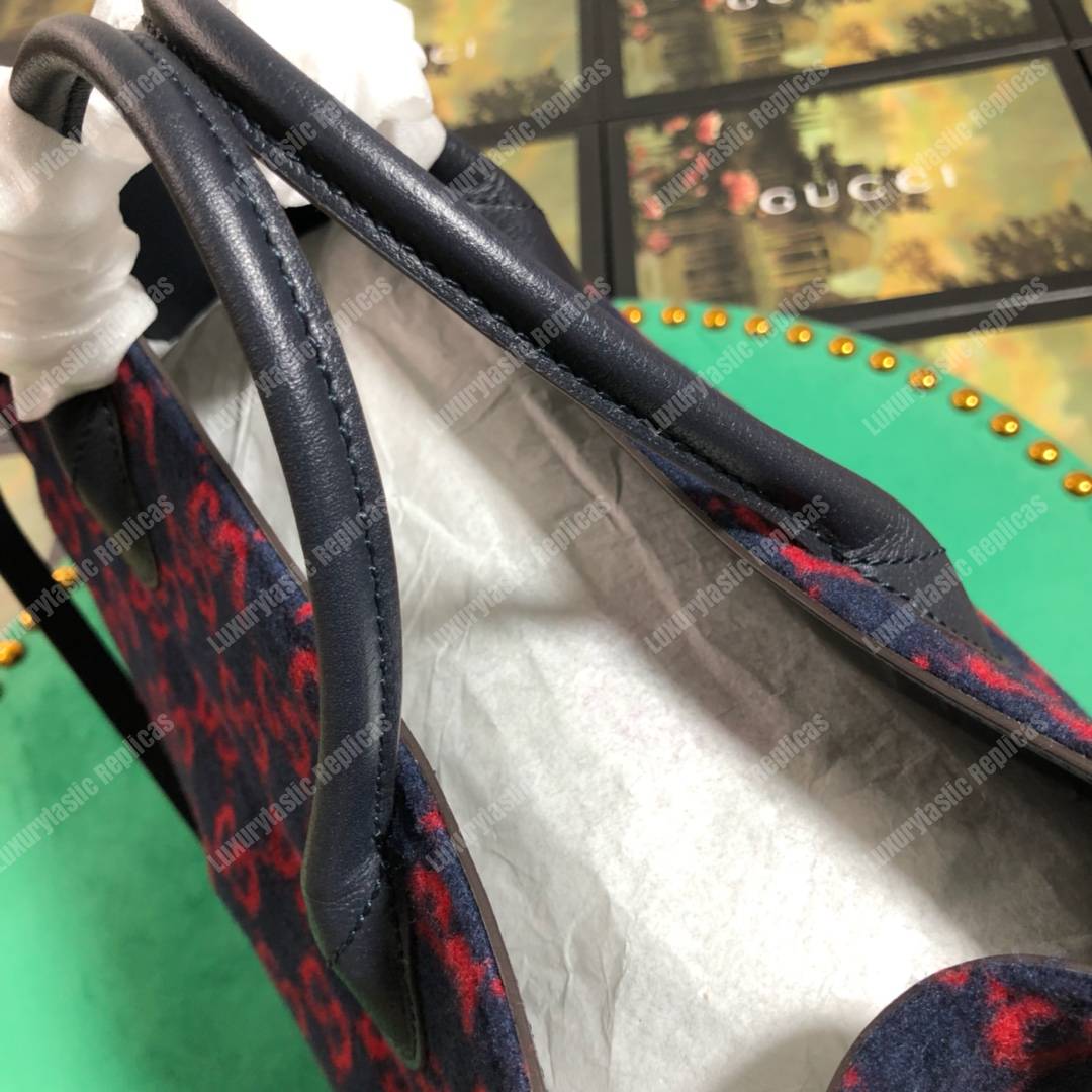 G*u*i gg wool tote blue/red