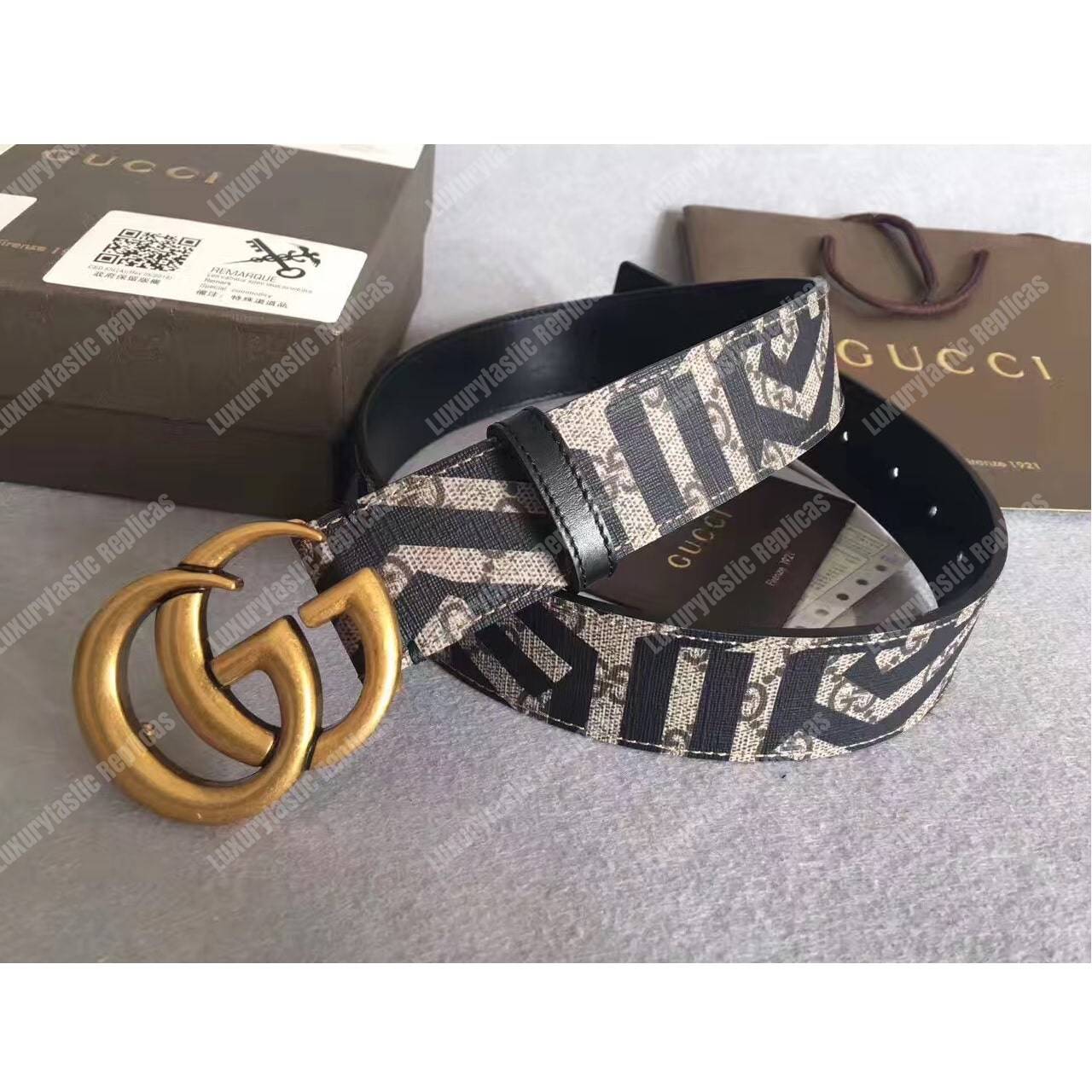 G*u*i gg caleido belt with double g buckle