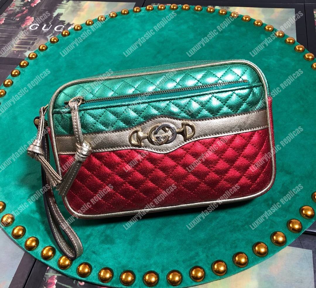 G*u*i zumi clutch metallic red/green
