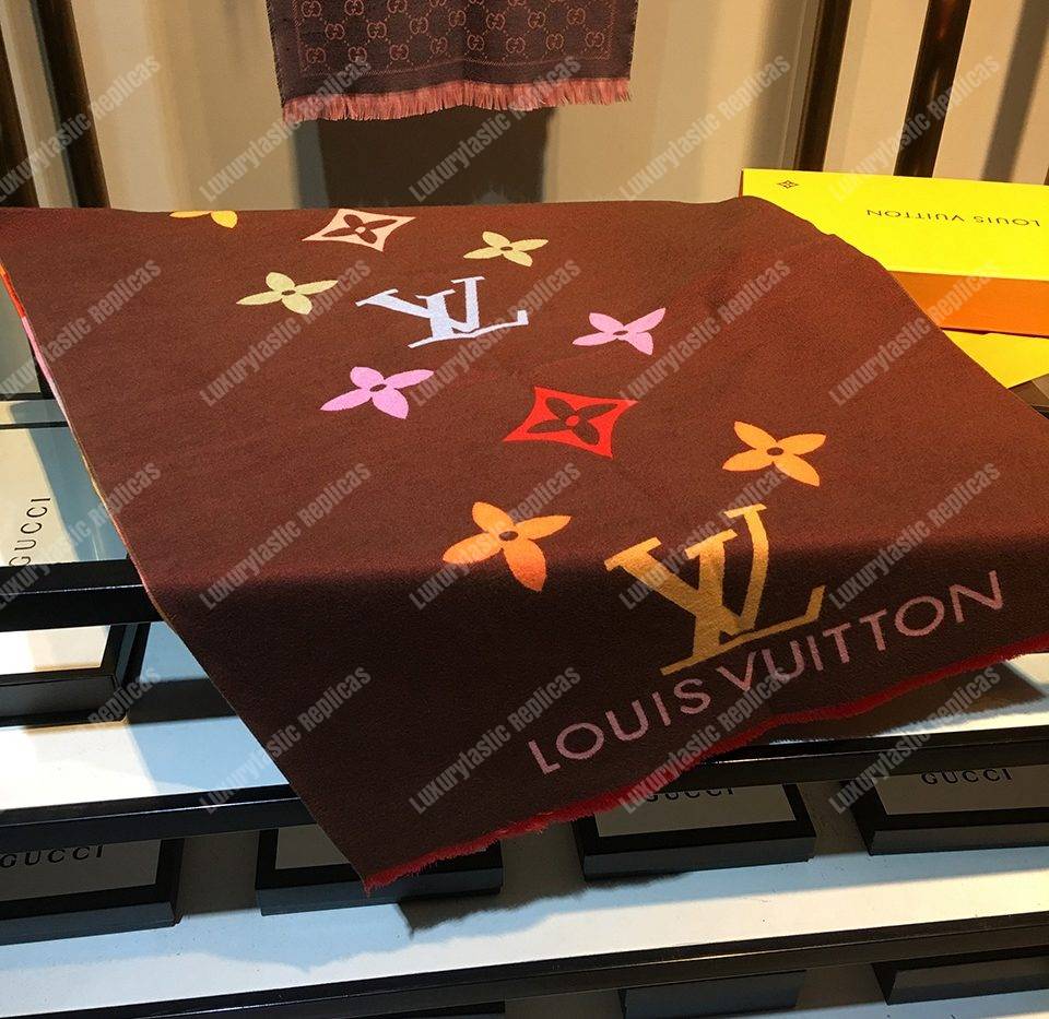 LV Reykjavik Scarf Cashmere & Wool Brown Multicolor
