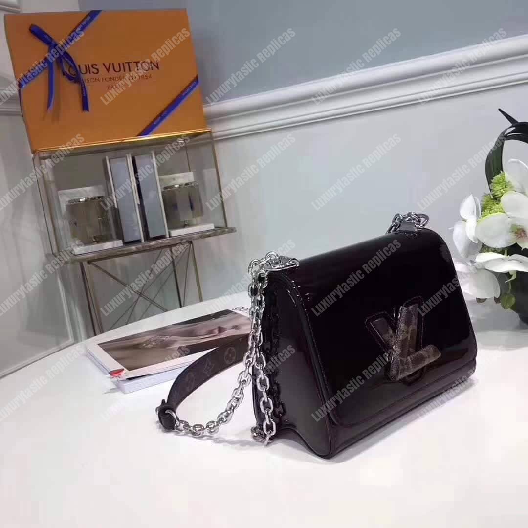 LV Twist PM Monogram Vernis Leather Burgundy