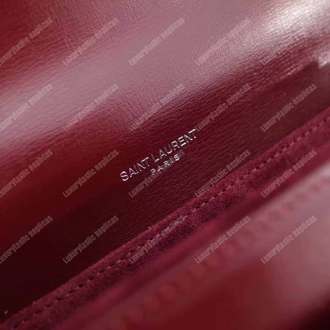 Saint Laurent Medium Bellechasse Dark Red Leather