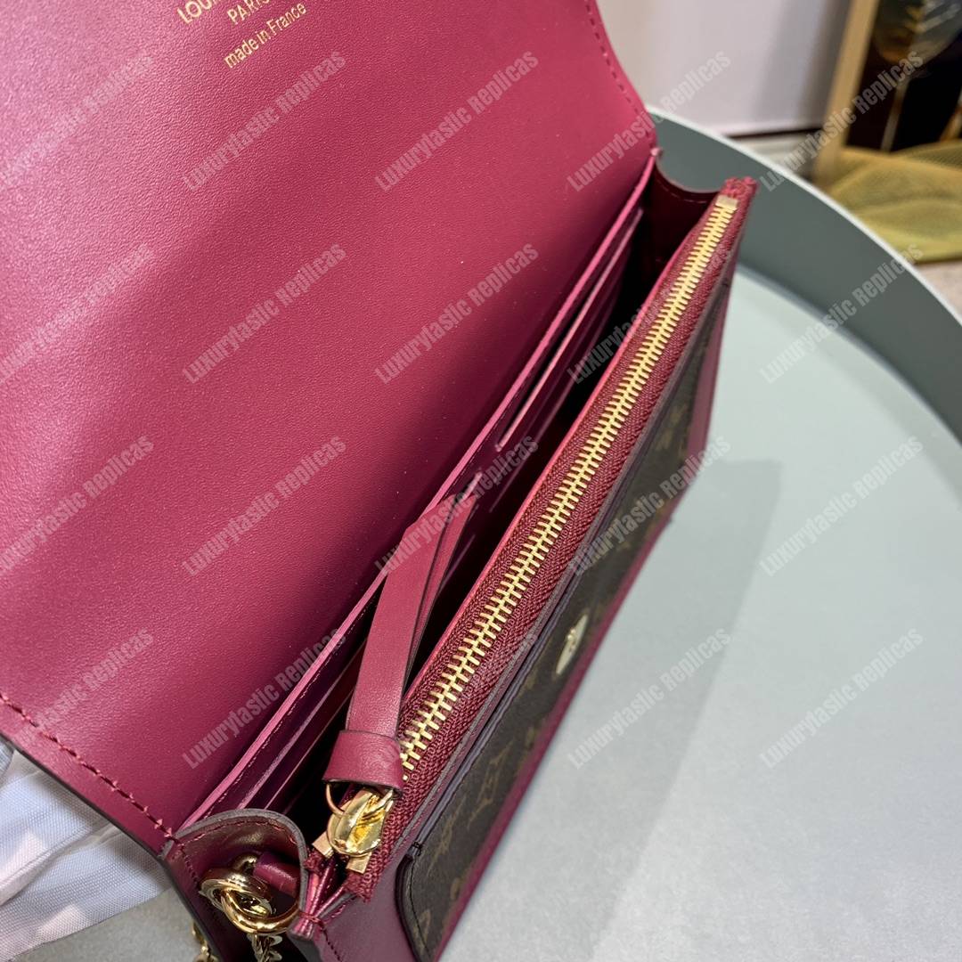 LV Flore Chain Wallet Fuschia