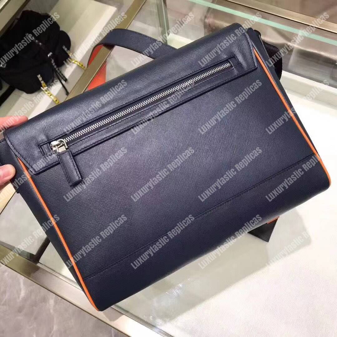 Pra*a saffiano leather shoulder bag orange