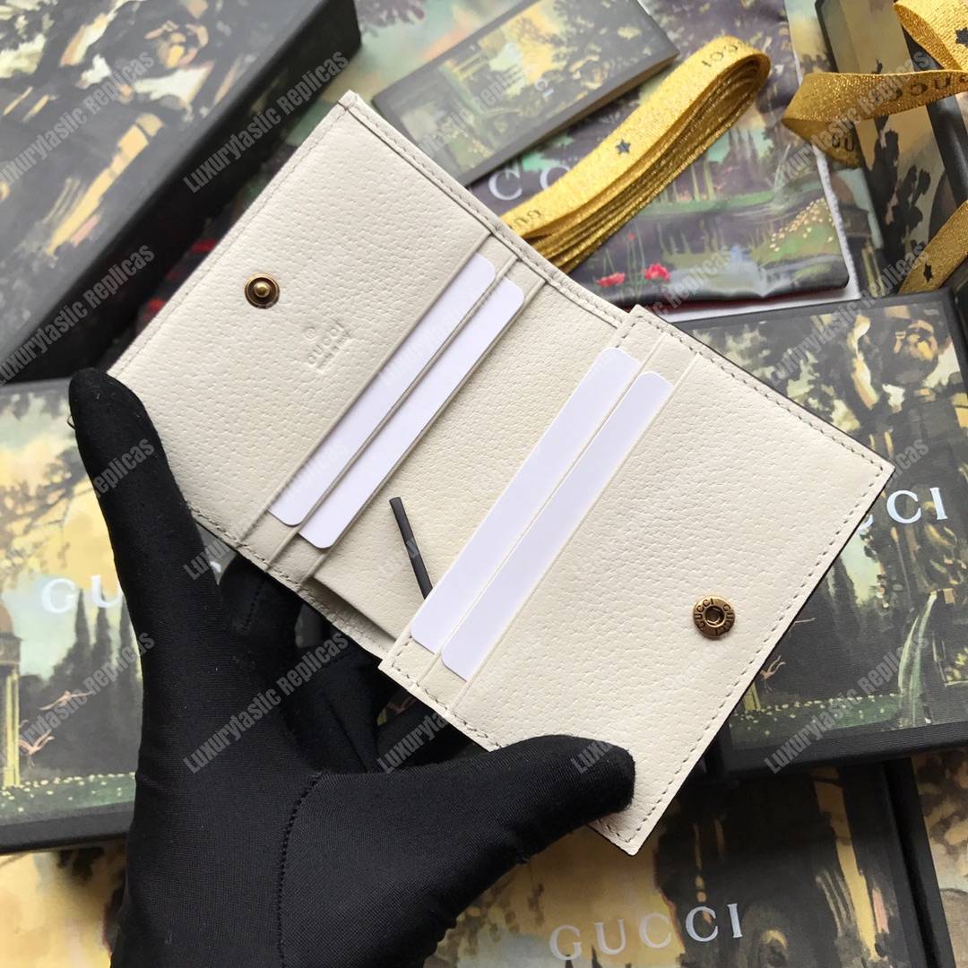 G*u*i queen margaret gg sup*e card case wallet white