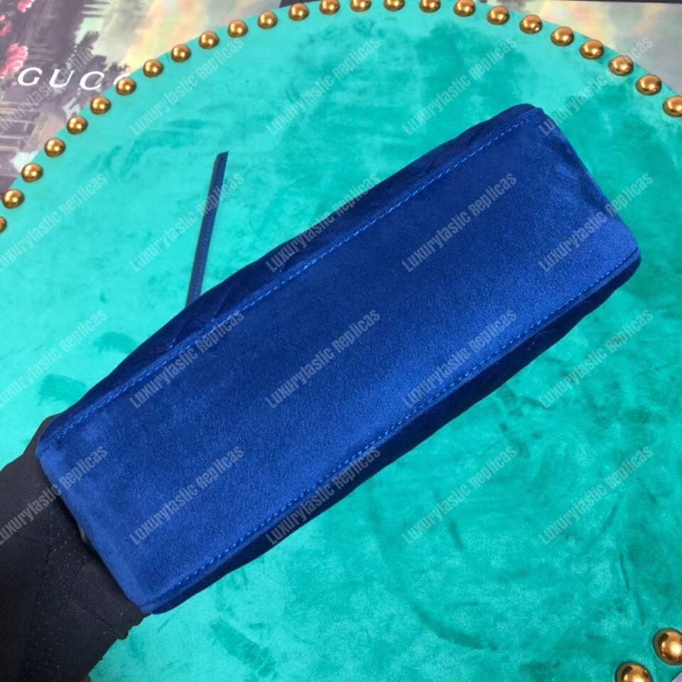 G*u*i gg marmont velvet small shoulder bag blue
