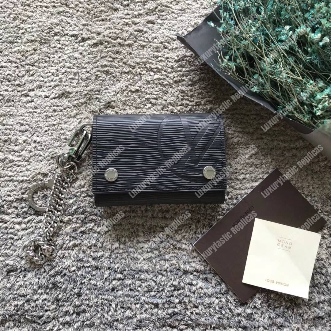 LV Rivets Chain Wallet Epi Leather