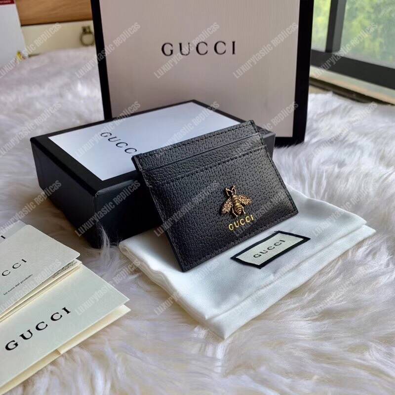 G*u*i animalier leather card case black