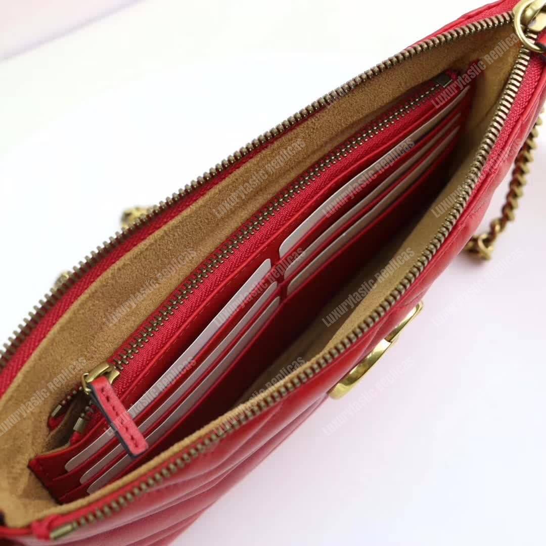 G*u*i gg marmont mini chain bag hibiscus red