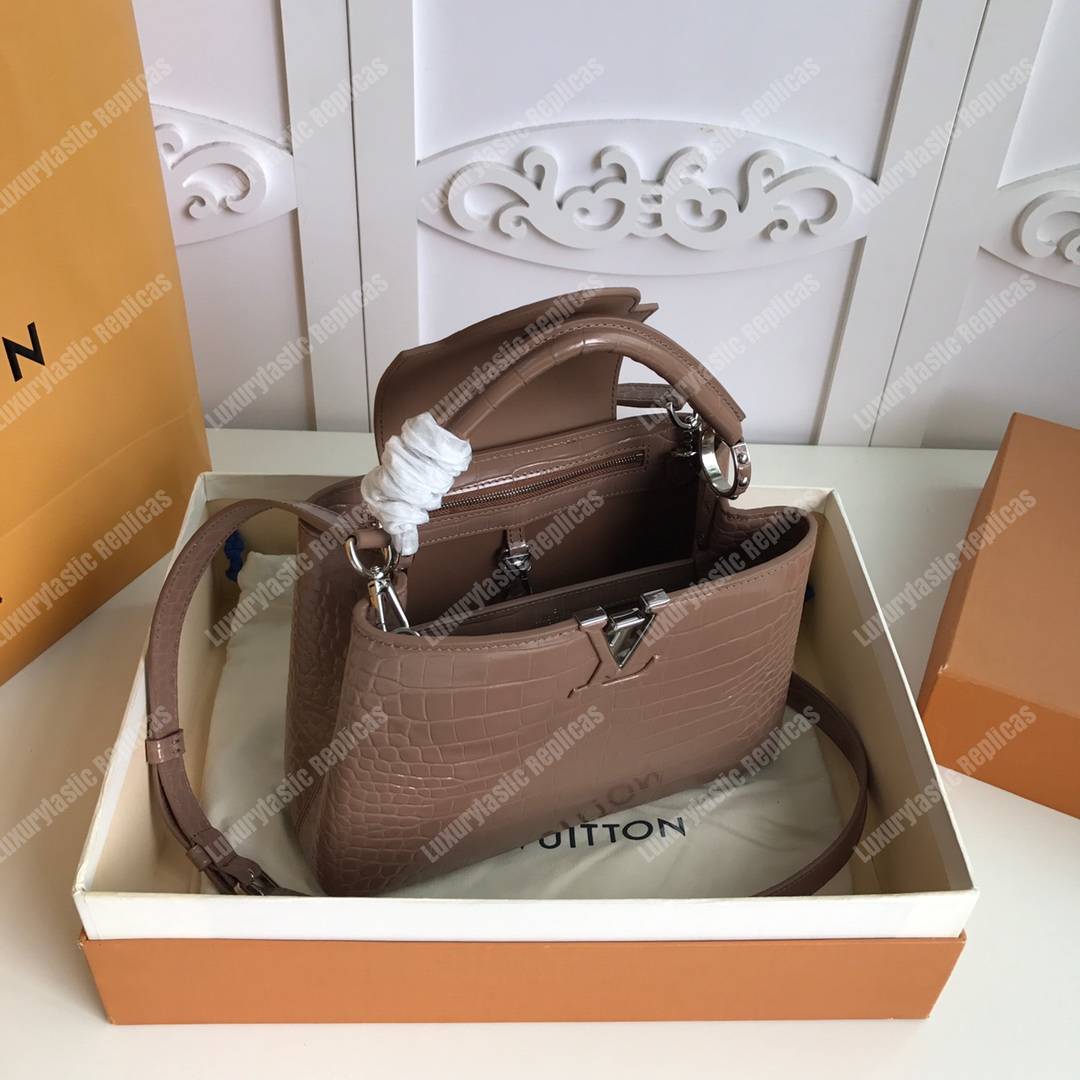 LV Capuccines BB Crocodilien Mat Taupe