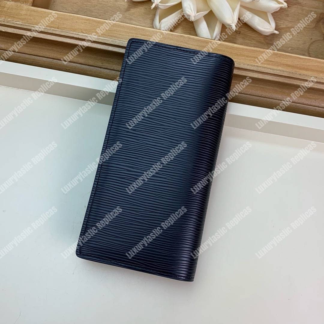 LV Brazza Wallet Epi Leather Yellow Initial Noir