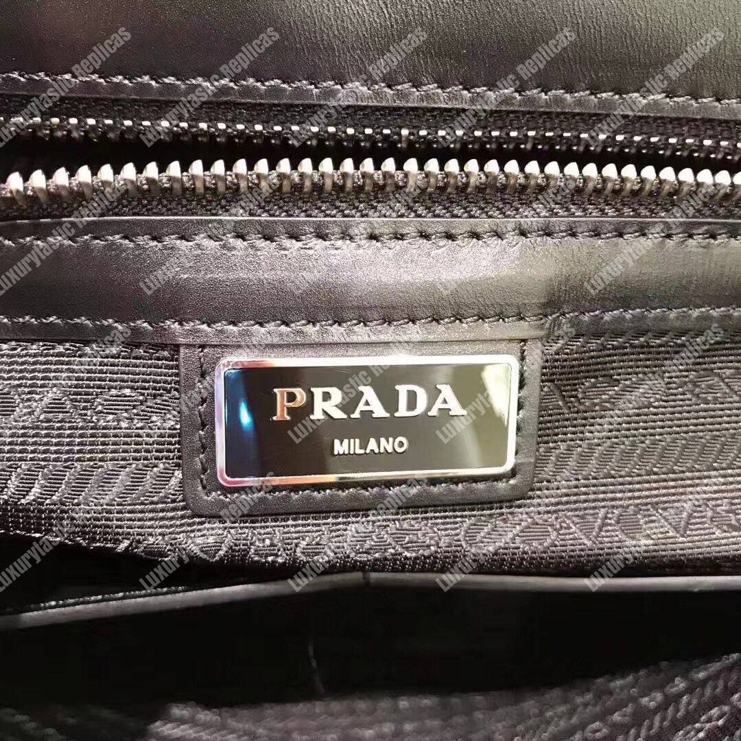 Pra*a saffiano leather shoulder bag black